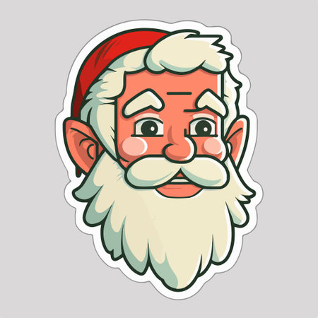 Santa Claus sticker. Merry Christmas and Happy New Year. vector illustrationのイラスト素材