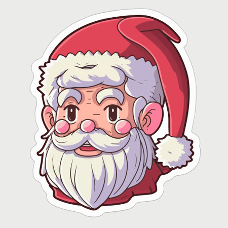 cartoon santa claus sticker. Vector illustration isolated on white background.のイラスト素材