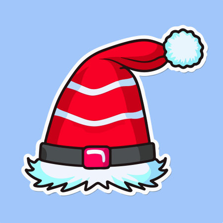 Santa hat. Christmas and New Year vector illustration. Santa hat.のイラスト素材