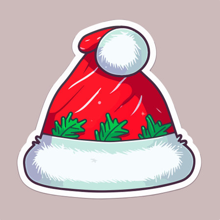 Santa Claus hat. Christmas and New Year icon. vector illustrationのイラスト素材