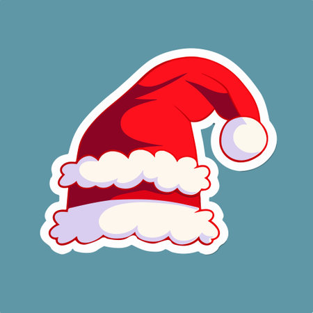 Santa hat. Christmas and New Year icon. vector illustration.のイラスト素材