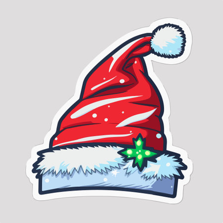 Cartoon Santa Claus icon. Vector illustration of Santa Claus hat.のイラスト素材