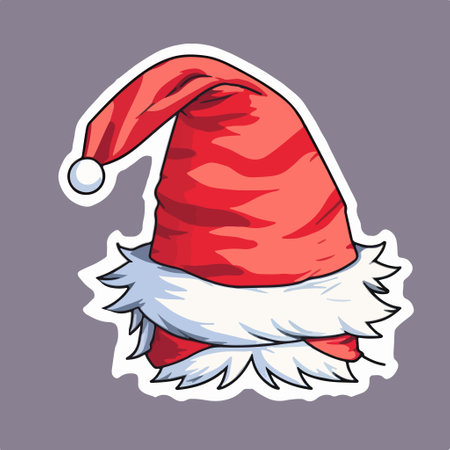 Santa Claus red hat isolated on a white background. vector illustration.のイラスト素材
