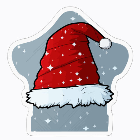 Santa Claus red hat isolated on a white background. vector illustration.のイラスト素材