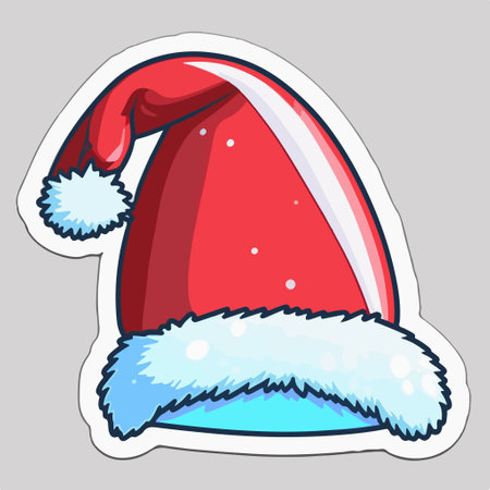 Santa Claus red hat isolated on gray background. vector illustration for your designのイラスト素材