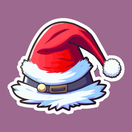 Santa Claus hat isolated on purple background. vector illustration. Eps 10のイラスト素材