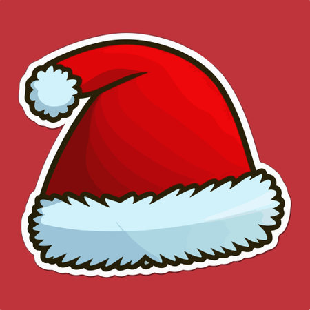 Santa hat isolated on red background. vector illustration. Eps 10.のイラスト素材