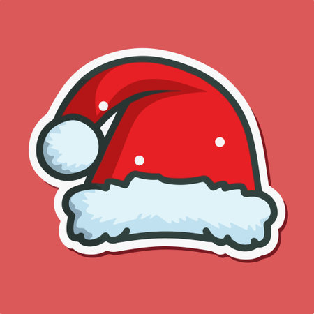 Santa Claus vector icon isolated on red background. vector illustration.のイラスト素材