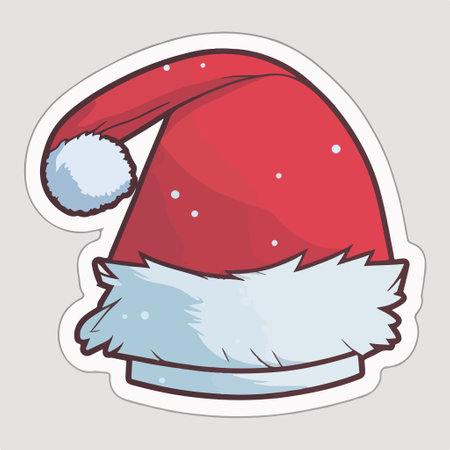 Santa Claus red hat icon. Christmas and New Year theme. vector illustrationのイラスト素材