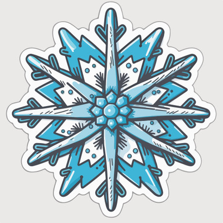 Snowflake doodle icon, vector illustration. Hand drawn snowflake.のイラスト素材