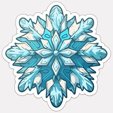 snowflake icon. Hand drawn illustration of snowflake vector icon for web designのイラスト素材