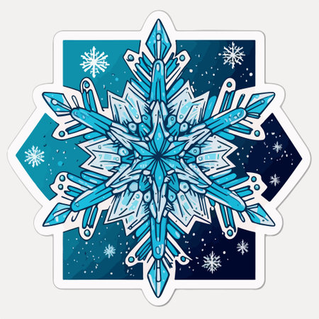 snowflake sticker. hand drawn vector illustration. snowflake sticker.のイラスト素材