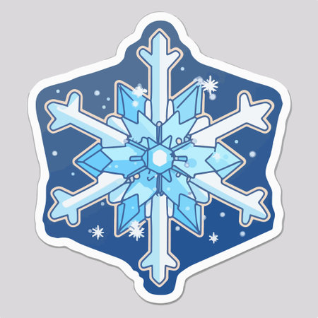 Snowflake sticker isolated on gray background. vector illustration. Eps 10.のイラスト素材