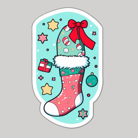 Christmas juice with gifts. hand drawn vector illustration. Doodle style.のイラスト素材