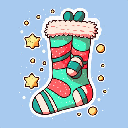 Cute cartoon Christmas juice. vector illustration. Isolated on blue background.のイラスト素材