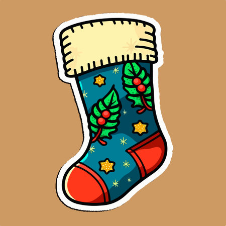 Christmas juice with stars and holly berry. vector illustration.のイラスト素材