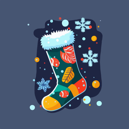 Christmas juice with snowflakes. Vector illustration on a dark background.のイラスト素材