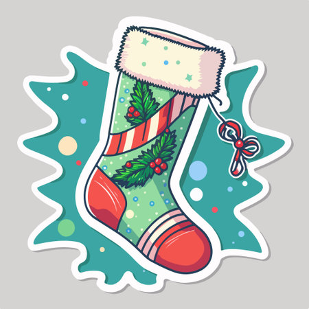 Christmas juice sticker. Vector illustration of christmas juice with christmas decoration.のイラスト素材