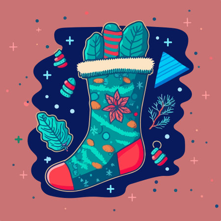Christmas juice with snowflakes. Vector illustration in cartoon style.のイラスト素材