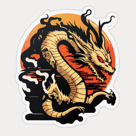 Dragon head tattoo vector illustration. tattoo art. vector illustration.のイラスト素材