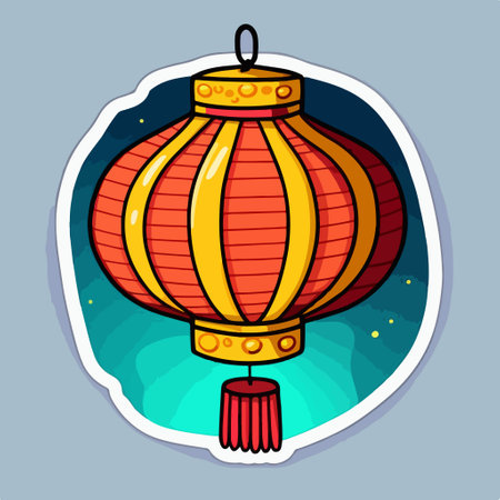Illustration of Chinese lantern. Vector illustration of a Chinese lantern.のイラスト素材