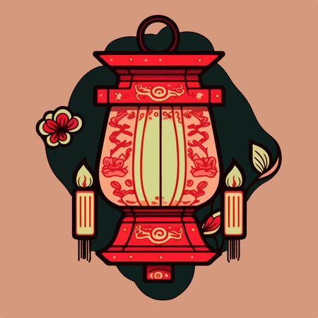 Lanterns for Chinese New Year. vector illustration.のイラスト素材