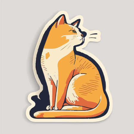Cute cat sticker. Vector illustration for t-shirt print.のイラスト素材