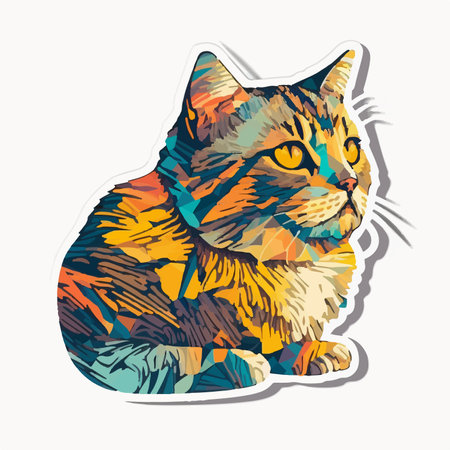 Colorful portrait of a cat on a white background. vector illustrationのイラスト素材
