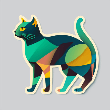 Colorful cat design, vector illustration eps 10. Vector illustration.のイラスト素材