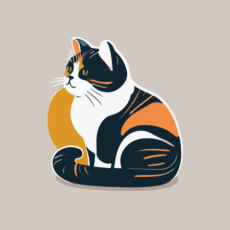 Illustration of a cat. Vector illustration of a beautiful cat.のイラスト素材