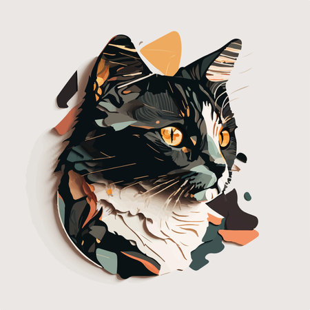 cat portrait. vector illustration. Can be used as a background.のイラスト素材
