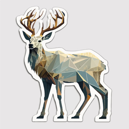 Polygonal deer with antlers. polygonal illustration.のイラスト素材