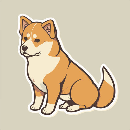 Cute dog breed Akita inu, vector illustrationのイラスト素材