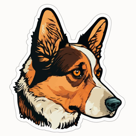 Pembroke Welsh Corgi portrait. vector illustration.のイラスト素材