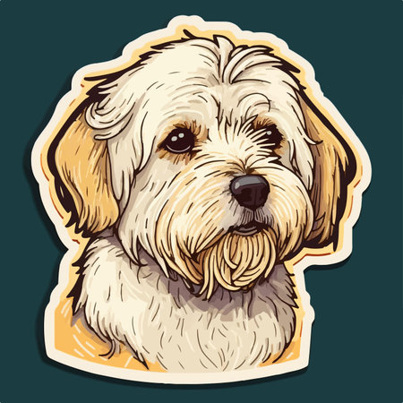 Labradoodle dog. Vector illustration of a labradoodle dog.のイラスト素材