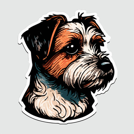Portrait of a Jack Russell Terrier dog. vector illustration.のイラスト素材
