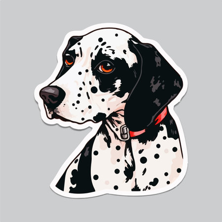 Dalmatian dog. Hand drawn vector illustration in cartoon style.のイラスト素材