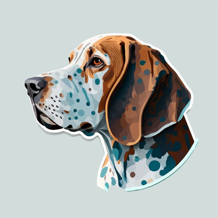 Beagle head with spots and spots. vector illustration for your designのイラスト素材