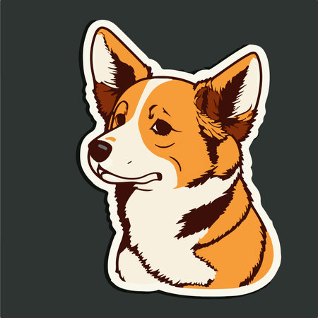 Pembroke Welsh Corgi dog. vector illustration.のイラスト素材