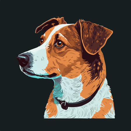 Portrait of a Jack Russell Terrier dog. vector illustration.のイラスト素材