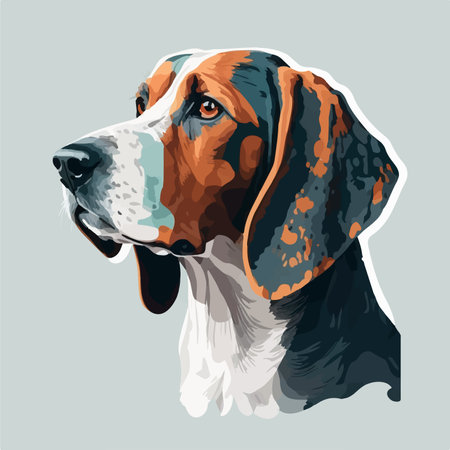 Beagle dog portrait. Vector illustration of a beagle dog.のイラスト素材