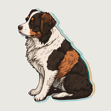 Bernese mountain dog. Vector illustration of a Bernese mountain dog.のイラスト素材