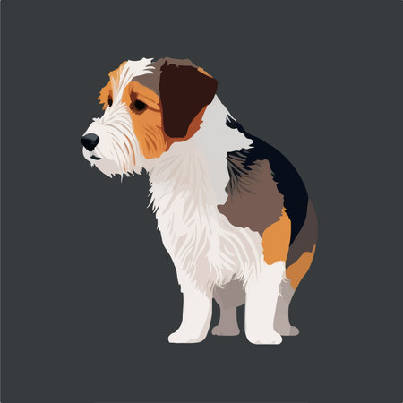 beagle dog. vector illustration. Isolated on black background.のイラスト素材