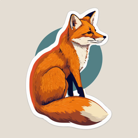 Illustration of a red fox. Vector illustration of a wild animal.