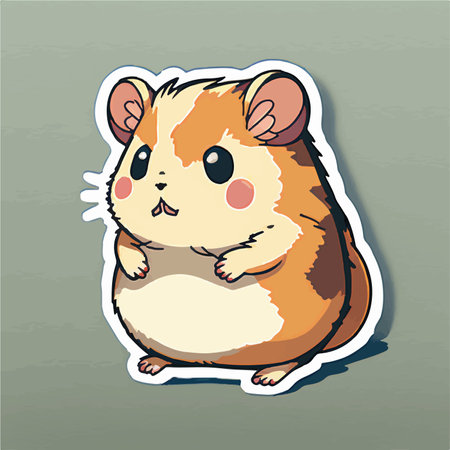 Cute hamster sticker. Vector illustration of a hamster.のイラスト素材