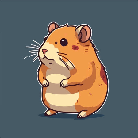 Hamster vector illustration. Cute pet hamster isolated on dark background.のイラスト素材