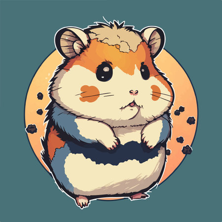 Cute hamster in cartoon style. vector illustration for your designのイラスト素材