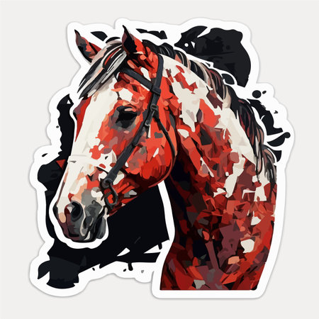 horse head. vector illustration. Sticker, label, logo.のイラスト素材