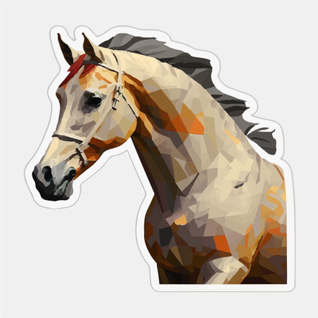 Horse portrait in polygonal style. vector illustration for your designのイラスト素材