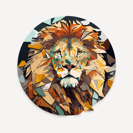 Lion head in polygonal style. vector illustration for your designのイラスト素材